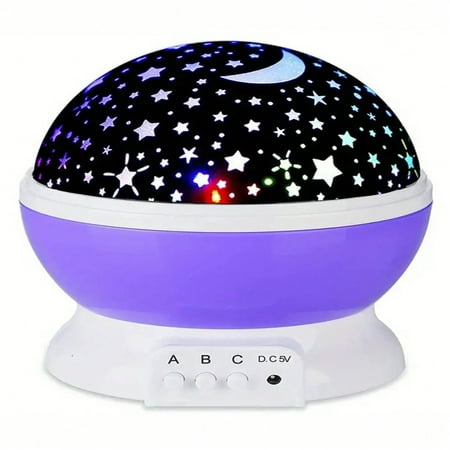 

Estbridge 1pc Starry Night Light Moon & Stars Projector With 360-Degree Rotation-4 LED Bulbs 9 Light Patterns And USB Cable For Color Changing Baby Room Decor Nursery Decor