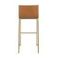 thumbnail image 5 of Mara Contemporary Barstool In Gold Steel And Camel Faux Leather - Set Of 2, 5 of 7