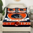 thumbnail image 3 of Erosebridal Football City Chicago Sheet Set Full, Soccer Sport Full Sheet Sets, Navy Orange Bedding Sets Full Size, Microfiber Bedroom Decoration, 4pcs, 3 of 7