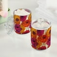 thumbnail image 2 of Yayeee 2 Pack Qtip Holder Bathroom Cotton Swab Canister with Lid Clear Dispenser Set, Purple Hand Drawn Floral, 2 of 6
