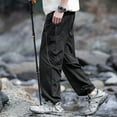 thumbnail image 2 of Mens Straight Leg Cargo Pants Large Pockets Loose Fit Utility Trousers Lightweight Summer Daily Casual Outdoor Long Pants L, 2 of 8