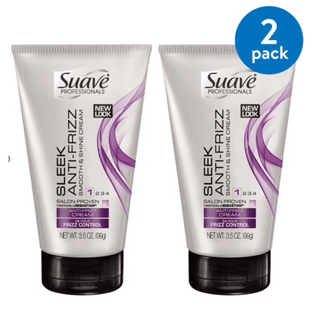 (2 pack) Suave Professionals Sleek Anti Frizz Cream, 3.5
