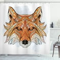 thumbnail image 1 of Ambesonne Tribal Shower Curtain, Geometric Fox Portrait, 69"Wx70"L, Orange Amber, 1 of 3