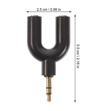 6pcs U Shape 3.5mm Headphone Adapter Y Splitter 1 To 2 Headphone Splitter