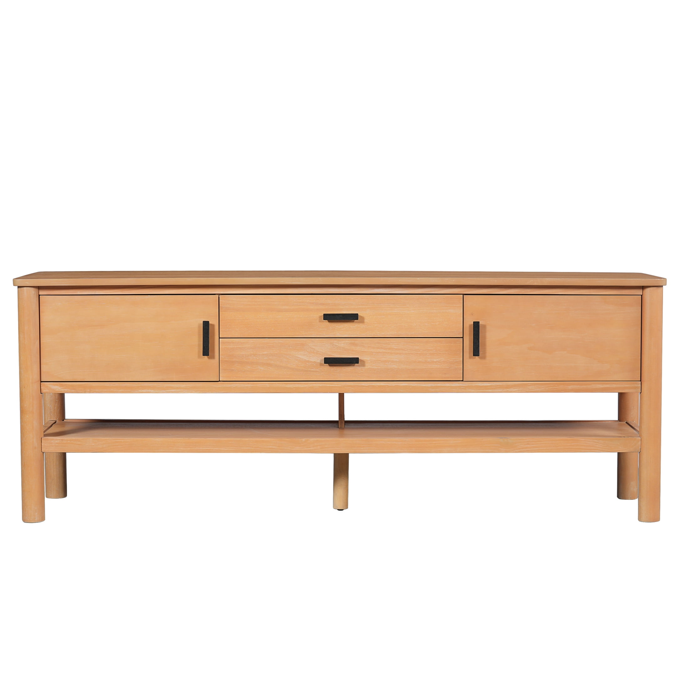 Christopher Knight Home 70" Modern Wood TV Stand, Media Console with Doors and Drawers, Light Oak