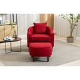 thumbnail image 3 of Modern Accent Chair, Upholstered Arm Chair, Single Sofa Chair with Ottoman Foot Rest, Comfy Armchair for Living Room Bedroom Small Spaces, Office, Red, 3 of 9