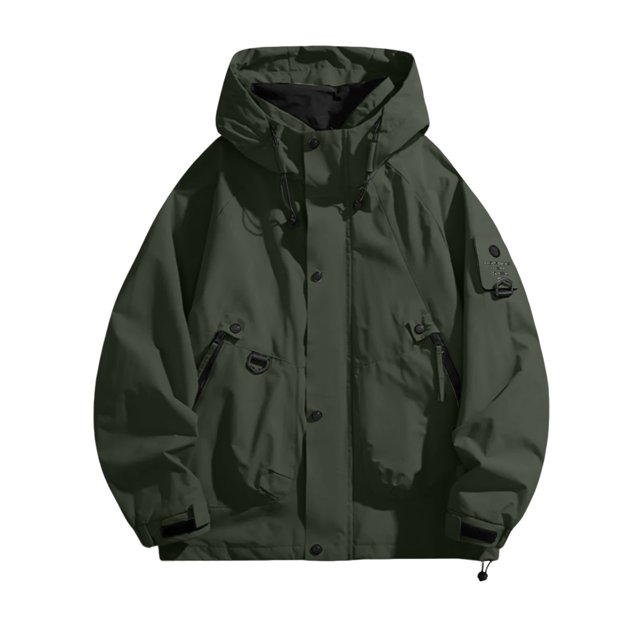 Coupe-Vent Léger pour Femmes, Veste à Capuche Résistante à l'Eau de Couleur Unie, Design Compact et Pliable pour Course, Camping et Préparation d'Urgence Vert Armée
