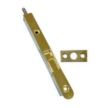 QCAA Flush Bolt, 7", Brass Plated, Solid Brass Face Plate, Made in Taiwan, 1 Pack