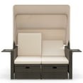 thumbnail image 6 of Gymax Rattan Daybed w/ Adjustable Backrests & Retractable Canopy for Patio Beige, 6 of 6