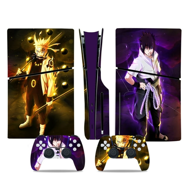 HHHC Peau en Vinyle pour Console PS5 Slim Disk Edition et Manettes Design Naruto