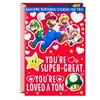 Nintendo Super Mario Valentine's Day Card With Puffy Stickers