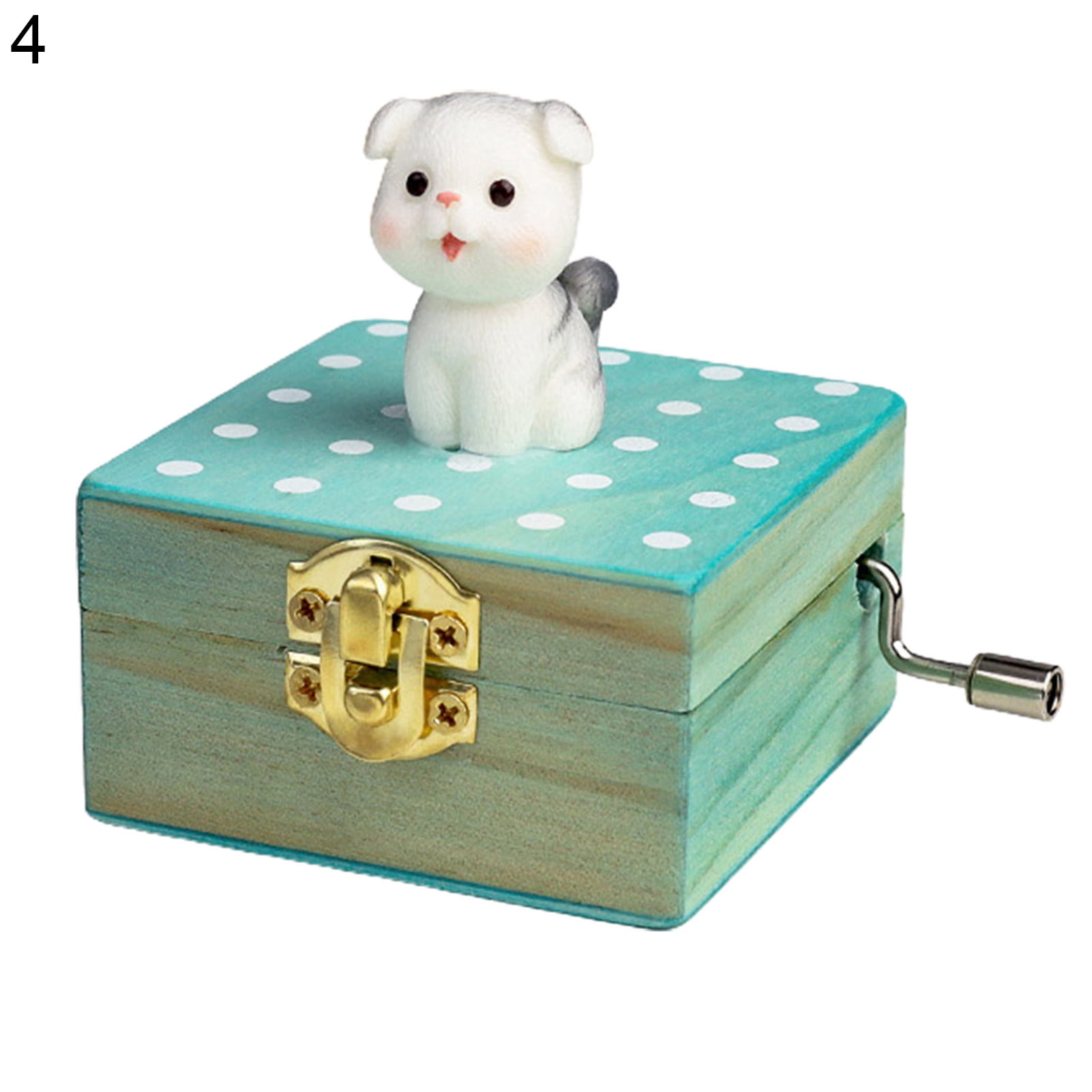 Yoone Music Box Hand Cranked Animal Statue Vintage Exquisite Engraved