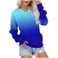 thumbnail image 3 of Vmvidoty Womens Casual V neck Sweatshirt Long Sleeve Tops Cute Pullover Loose Fit Indigo Blue S, 3 of 6