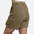 thumbnail image 6 of RQYYD Women's Mid Waist Cargo Shorts Casual Straight Leg Lightweight Outdoor Hiking Travel Bottoms with Pockets, 6 of 7