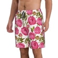 thumbnail image 2 of Naloa Rose Flowers Men's Beach Shorts, Surfing shorts, Swim trunks, Quick Dry Swim Trunks for Surfing Beach Fun - Large, 2 of 9