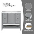 thumbnail image 5 of 36" Bathroom Vanity without Sink with a Storage Table Below, Modern Bathroom Cabinet Base with One Cabinet and Three Drawers, Solid Wood Bathroom Cabinet for Bathroom, Grey, 5 of 9