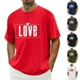 thumbnail image 6 of FAWUUDO Mens Casual Short Sleeve T Shirt Round Neck Simple Valentines Day Print Romantic Graphic Holiday Gift Top Tee Black M, 6 of 6