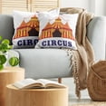 thumbnail image 5 of Ambesonne Circus Throw Pillow Cover 2 Pack, Old Fashioned Retro Tent, 20", Red Yellow White, 5 of 7