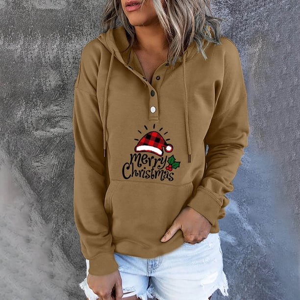 Puntoco - Blusa de manga larga con bolsillo estampado a la moda para mujer, tops casuales, sudaderas con botones Puntoco Puntoco-3848