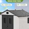 thumbnail image 6 of COOS BAY 8x8ft Outdoor Resin Garden Shed, Plastic Patio Storage Tool Shed with Lockable Door and Window, White/Gray, 6 of 10