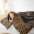 thumbnail image 3 of Catabedysis Leopard ABC Print O Full Size Comforter Sets For Girls,Personalized Monogrammed Gifts Bedding Comforter Set,Black Reversible,3 Pieces,1 Comforter and 2 Pillowcases, 3 of 7