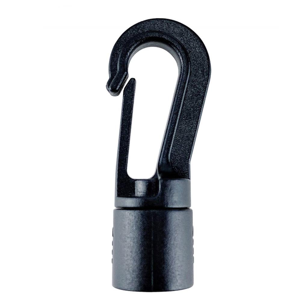 20Pcs Black Plastic Bungee Hook Terminal End Fixings for 6mm Shock Cord/Rope 