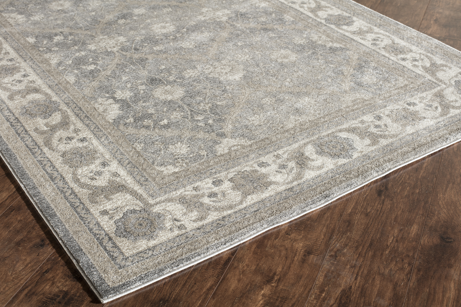 Rugs America Estelle Collection grey Ivory ET100A Transitional Oriental Area Rug 5'3" x 7'6"