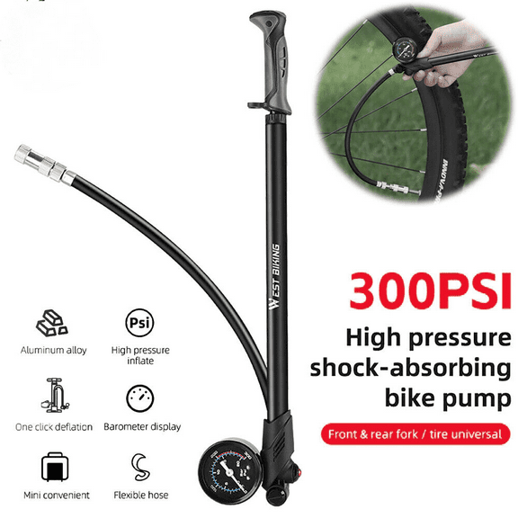 LILIANG 300PSI MTB Bike High Pressure Suspension Pump Portable Front Fork Shock Pump