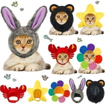 Cat Hat Cute Pet Hat Bunny Rabbit Hat with Ears Headwear Lion Mane Cap Valentine New Years Day Party Accessory for Kitten Puppy Dress up Adjustable Birthday Hat