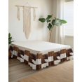 thumbnail image 2 of Cow Cowhide Bed Skirt Abstract Brown Seam Leather Bed Skirts Queen Size 18 Inch Drop, Wrap Around Dust Ruffle&nbsp;Bedskirt with Adjustable Elastic Belt for Queen Size Beds, 2 of 7