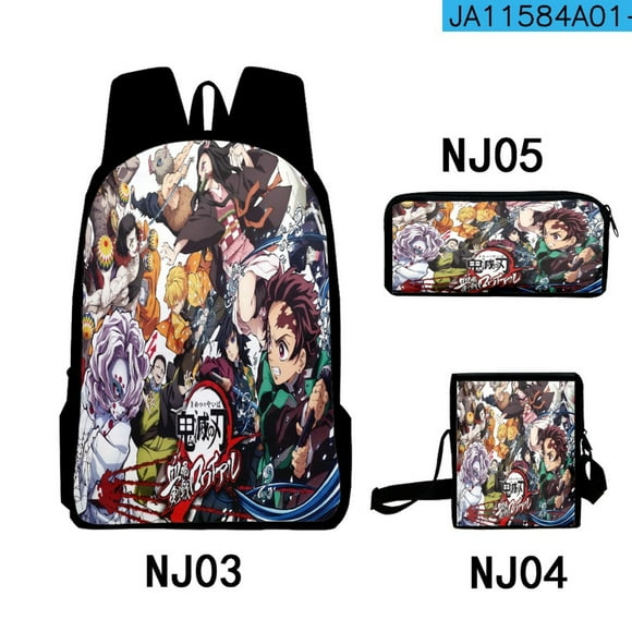 3D Demon Slayer Backpack Cartoon Backpack Three-Piece Printing
