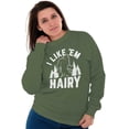 thumbnail image 4 of Like 'Em Hairy Bigfoot Legend Hoax Women Crewneck Sweatshirt Brisco Brands S, 4 of 6