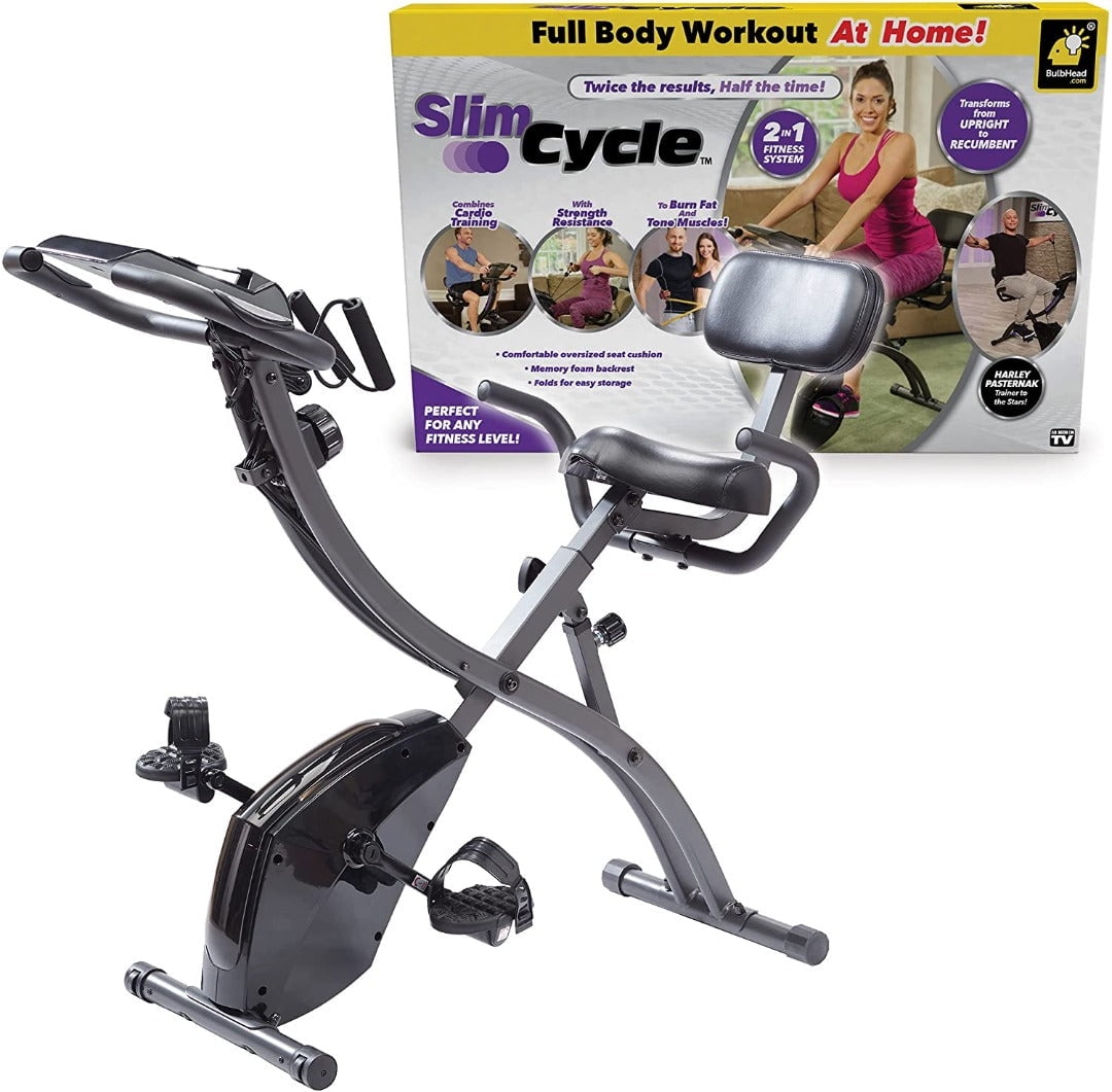 Slim Cycle 2in1 Stationary Bike Folding Indoor Exercise Bike