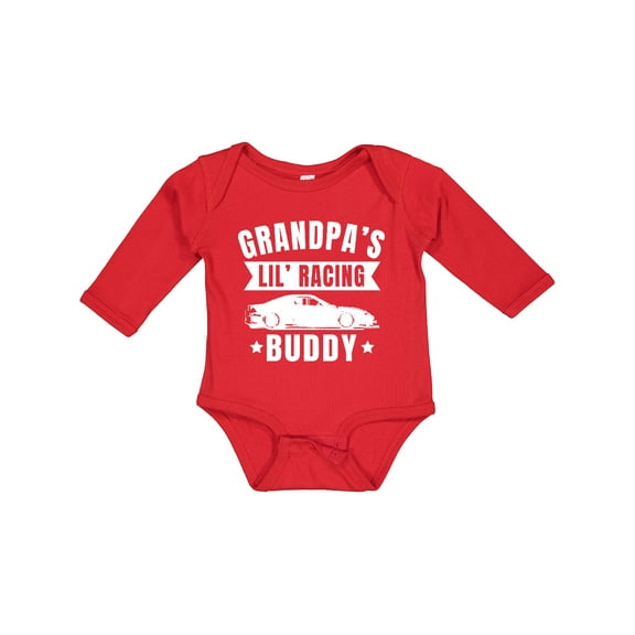 Inktastic Grandpas Lil Racing Buddy Boys or Girls Long Sleeve Baby Bodysuit
