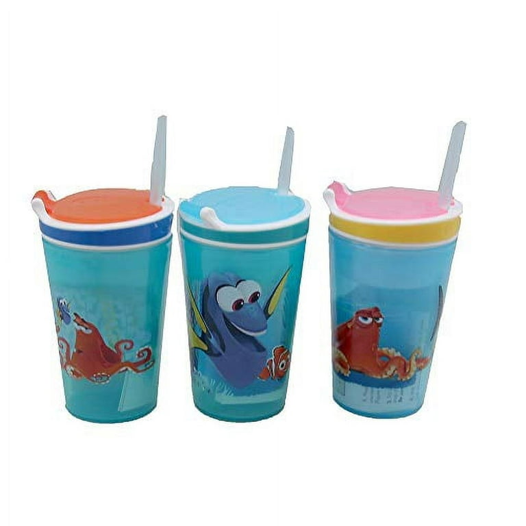Snackeez Plastic 2 in 1 Snack & Drink Cup - 2 pack (Pink/Blue) 