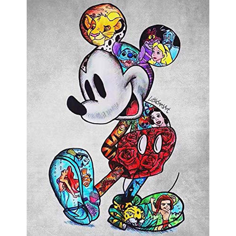DIY 5D Diamond Painting Kit, Mickey Mouse Full Drill Crystal Rhinestone