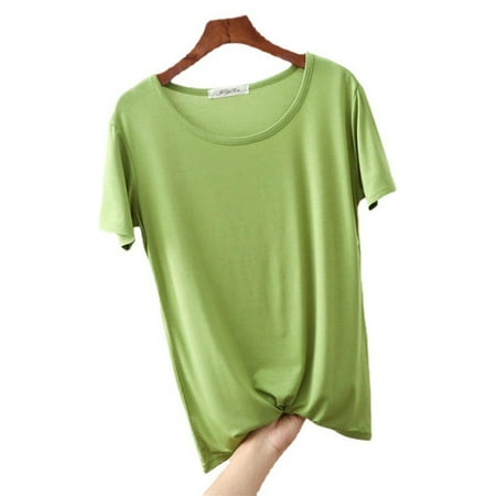 BLCHUNen Short Sleeve Shirts for Women Crew Neck Pullover Lightweight Loose Comfy Summer Loungewear Pajamas