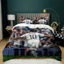 3 Pieces Kylian Mbappe Duvet Cover Set Soft Comfortable Bedding Set Lightweight Comforter Cover for All Seasons,Includes 1 Duvet Cover with 2 Pillow Shams
