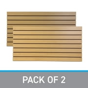 SSWBasics 4 ft x 2 ft Horizontal Maple Slatwall Easy Organizer Panels (24H x 48L) - Pack of 2 - Perfect for Retail Store Garage Wall and Craft Storage Organization