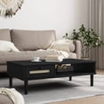 thumbnail image 1 of vidaXL Coffee Table SENJA Rattan Look Black 100x55x33 cm Solid Wood, 1 of 5