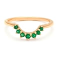 thumbnail image 2 of HeartsAndYou 0.2ct Natural Emerald Wedding Band 100% 14k SOLID Yellow Gold Curved Crown Tiara, 2 of 9