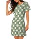 thumbnail image 2 of Disketp Daisy Plaid Green para Camisón Corto de Manga Corta para Mujeres, Camisón Cómodo con Escote Redondo, Bonito y Confortable, 2 of 6