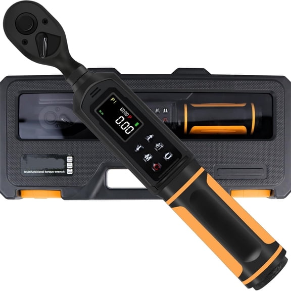 Digital Torque Wrench 3/8 Drive, 0.66-44.29Ft.lbs/0.9-60Nm Range, Electric Torque Wrench with Dual Direction Ratchet, ±1% Accuracy with Vibration, Buzzer and LED Alert