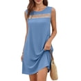 thumbnail image 3 of STETMN Women's Sleeveless Tank Dress Hollow Crewneck Solid Dresses Casual Summer Knee Length Dress, 3 of 8
