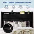 thumbnail image 4 of Allewie Queen Size Upholstered Bed Frame with Velvet Charging Station & Storage Headboard, Black, 4 of 8