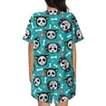 thumbnail image 3 of Kdxio Skull Cat Print Pajamas Sets for Women Short-Sleeved Pjs with Lounge Shorts Two Piece Sleepwear S-4XL, 3 of 9