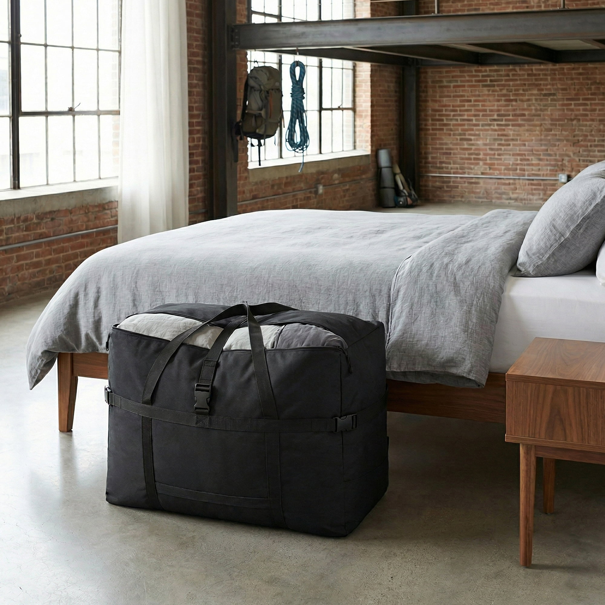 Unique Bargains Clothes Storage Oxford Moving Bag Black 27.6*13.8*18.9in