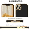 thumbnail image 2 of iPhone 14 Case, iPhone 14 Phone Case,Slim Fit Soft TPU with Adjustable Wristband Kickstand Plating Scratch Resistant Shockproof Protective Cover for Apple iPhone 14 6.1 Inch 2022, Black/Golden, 2 of 18