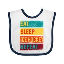 Inktastic Hockey Eat Sleep Ice Hockey Repeat Boys or Girls Baby Bib
