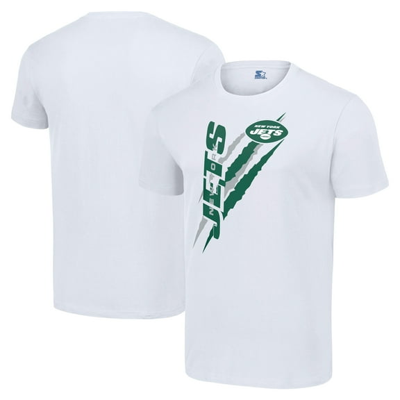 Men's Starter White New York Jets Color Scratch T-Shirt